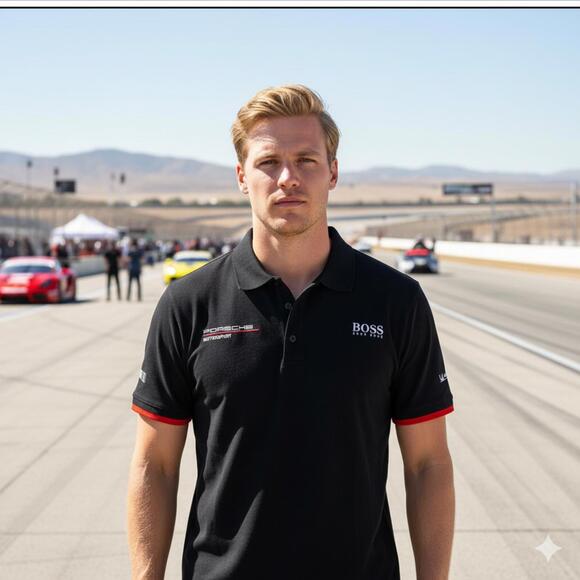 Hugo Boss Men's Porsche Motorsport Black Polo Shirt Sz L, NWOT - Picture 1 of 15